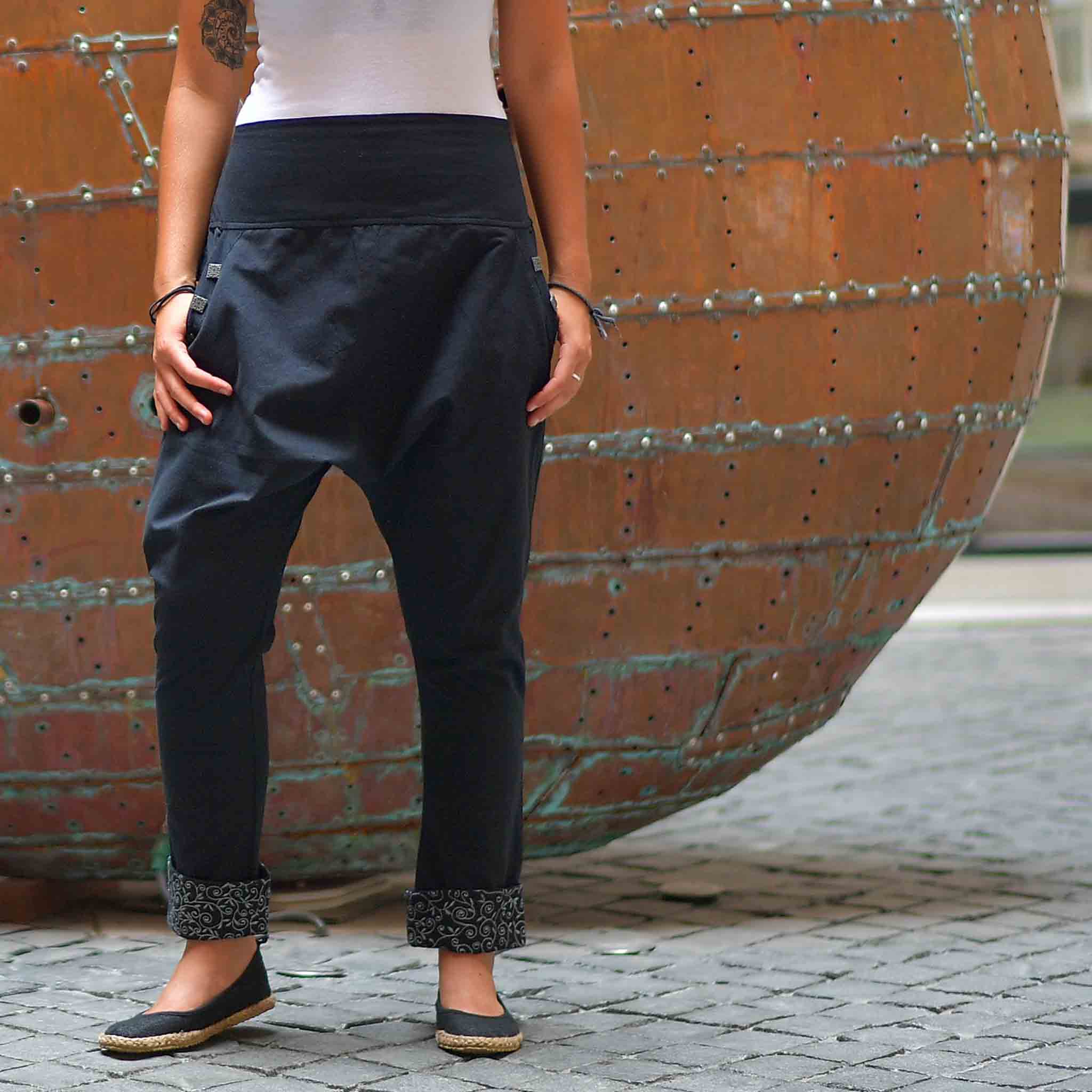 Schwarze haremshose damen Clearance